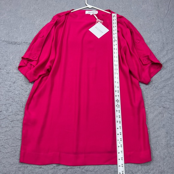 NEW Elliatt Fever Dress Women's Medium Fuchsia Hot Pink Button Short Sleeve - Picture 5 of 9